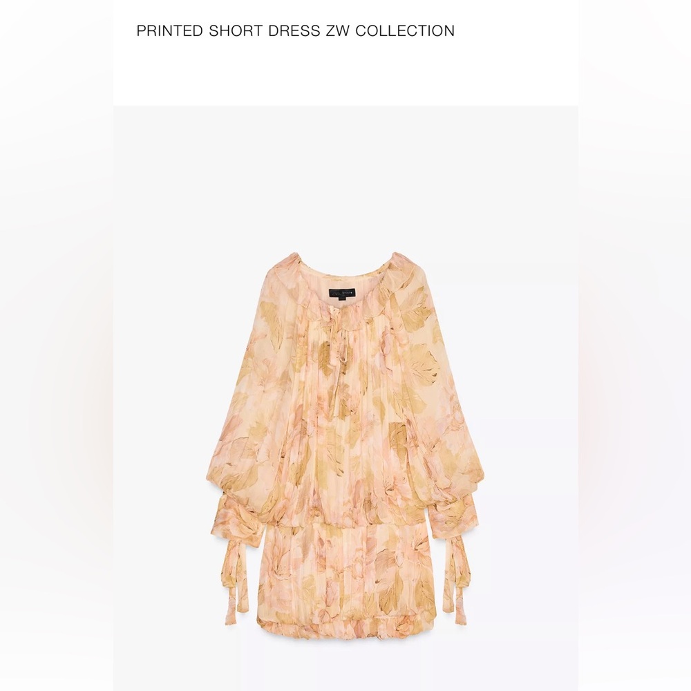 Floral Mini Dress with tie sleeves